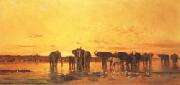 Charles tournemine African Elephants USA oil painting artist